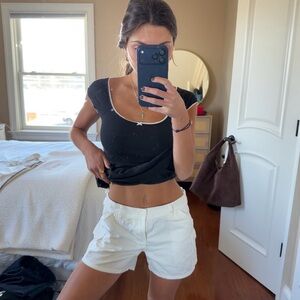 Brandy Melville white cargo shorts